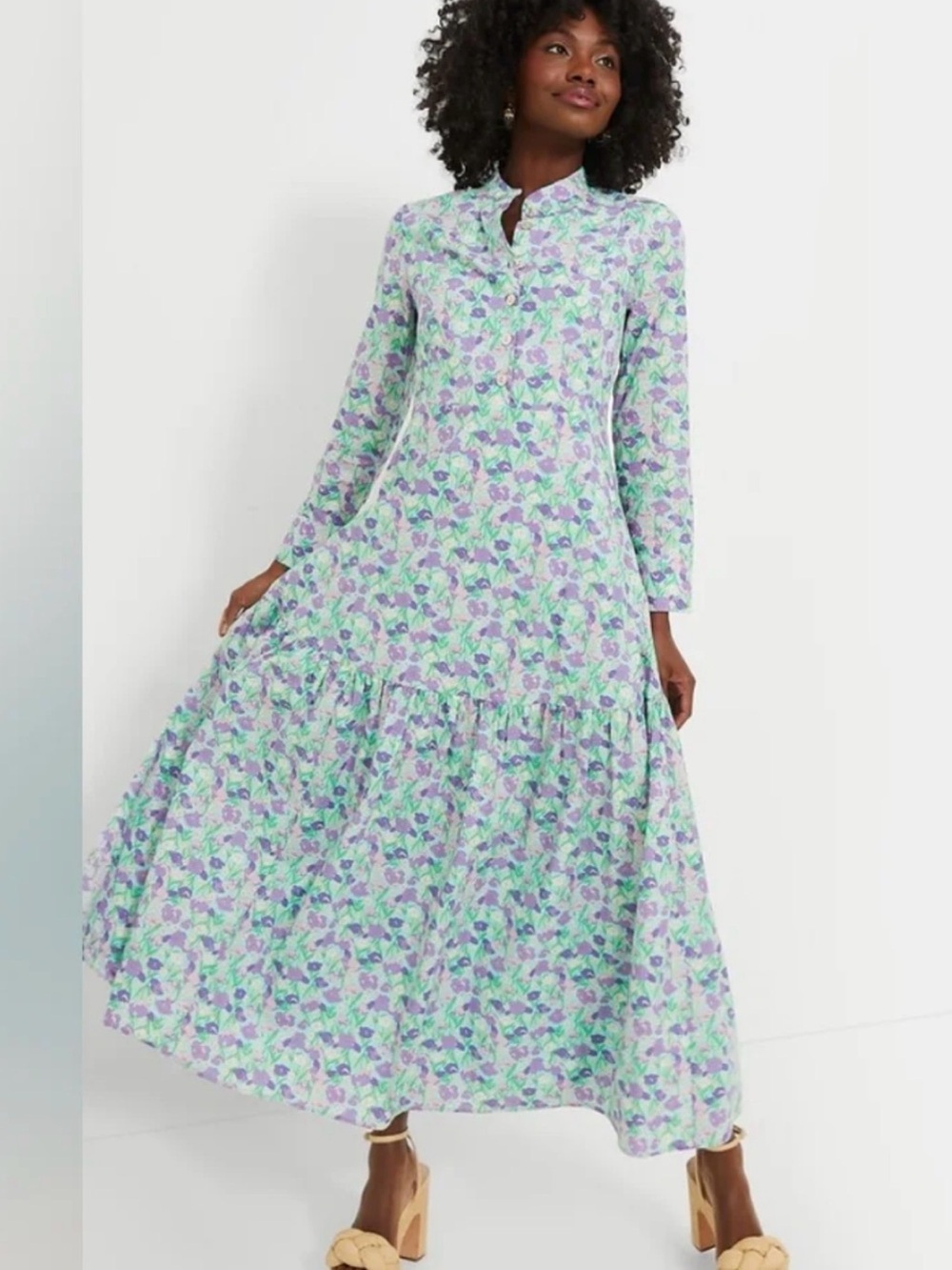 Tuckernuck Hyacinth House Blue Multi Floral Bellflower Maxi Dress NWT 2XS XXS